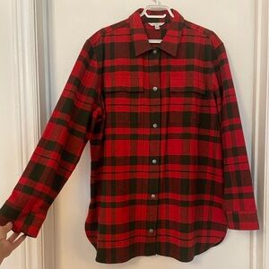 Oversize plaid cotton shirt